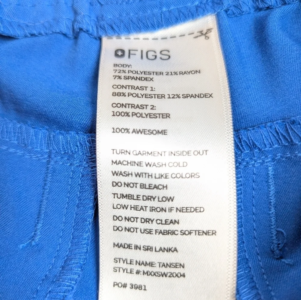 Figs Tansen Jogger Scrub Pants Technical Collection men's S Royal Blue NWOT